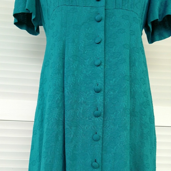 Vintage Karin Stevens button down maxi floral damask dress 8 - Picture 6 of 7